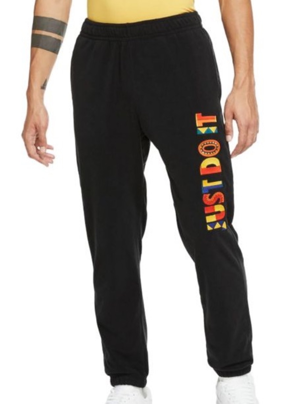 Nike Sportswear Reissue Fleece Joggers Embroidered Motto Black/Red/Yellow XL